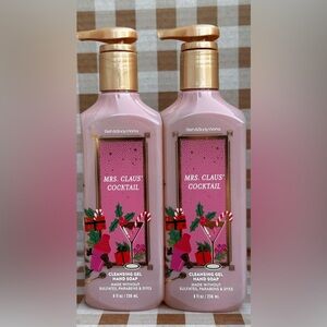 NEW B&BW 2 Mrs. Claus’ Cocktail gel cleansing hand soap 8 fl oz each